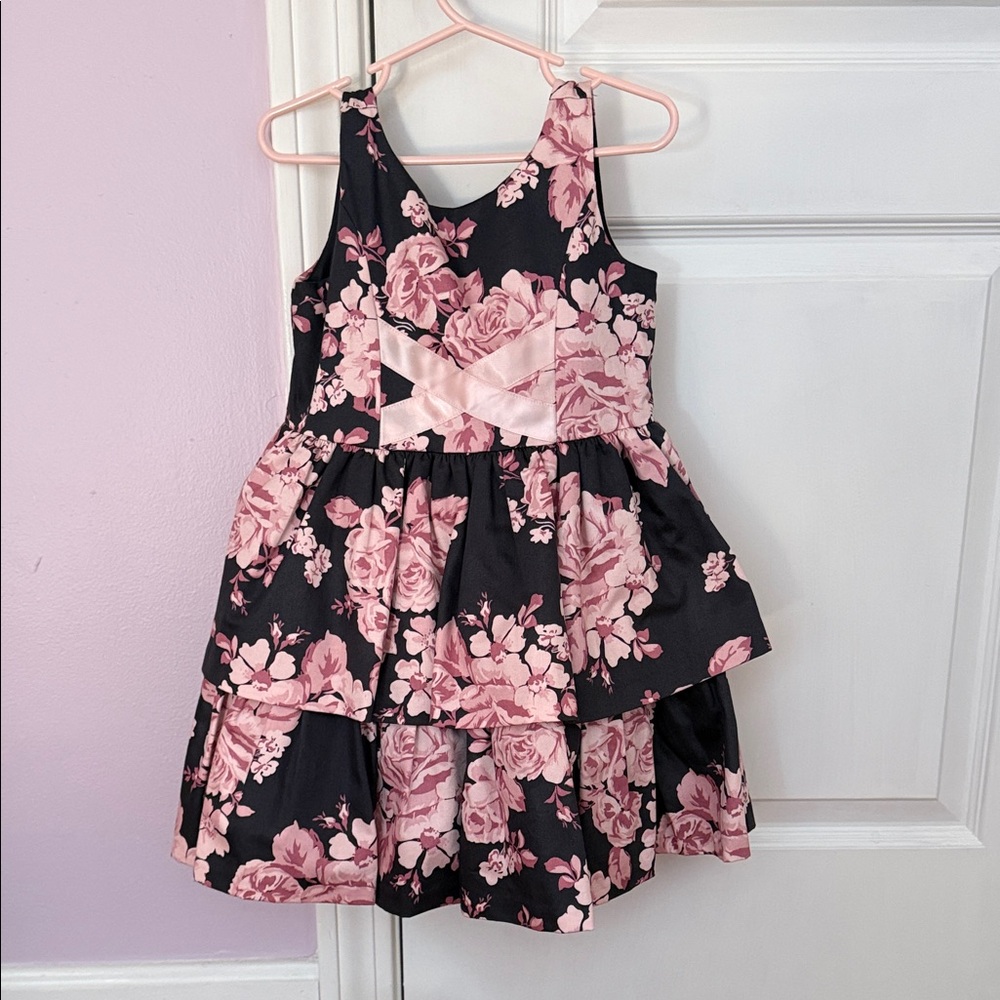 Janie and Jack Pink Floral Tiered Dress